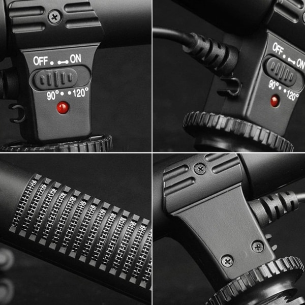 Extern videomikrofon för kamera Compact Shotgun Mic för DSLR-kameror och smartphones Kameramikrofon