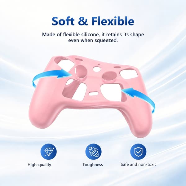 Gaming Controller Silikone Cover Beskyttende Skind Spilhåndtag Etui Ridsefast Etui til Steam Controller 2026 Pink