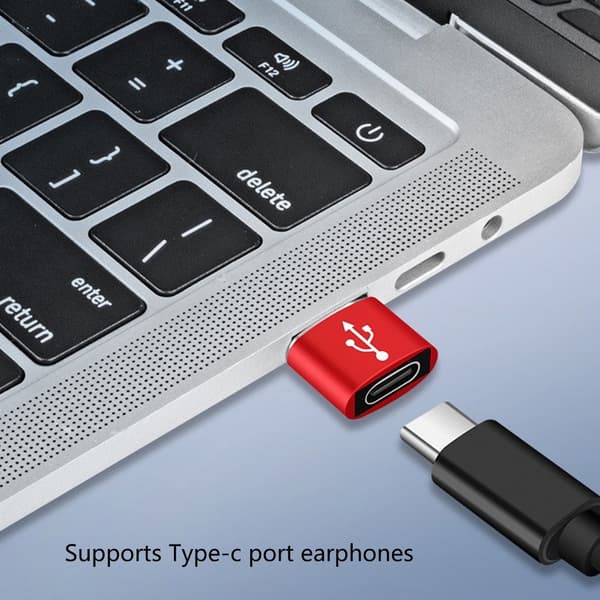 Aluminium TYPE C til USB OTG-konvertere Strøm og Data USB til USB C-adapter Red