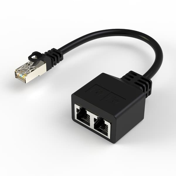 Ethernet Splitter Kabel RJ45 Splitter Koblinger Adapter 1 til 2 Veier Plug Play