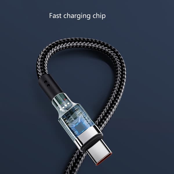 120W 10A Typ C till Typ C Snabbladdningskabel för Typ C-enheter Dataöverföring null - Silver 1 meter