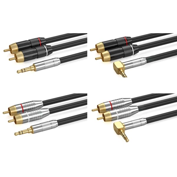 Dobbelt han til 3,5 mm adapterkabel 3,5 mm til han stereo ledning til tilslutning Silver elbow 1m