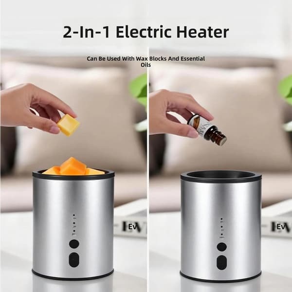 USB Aromaterapi-enhed til voks og olier med blødt glødelys Black