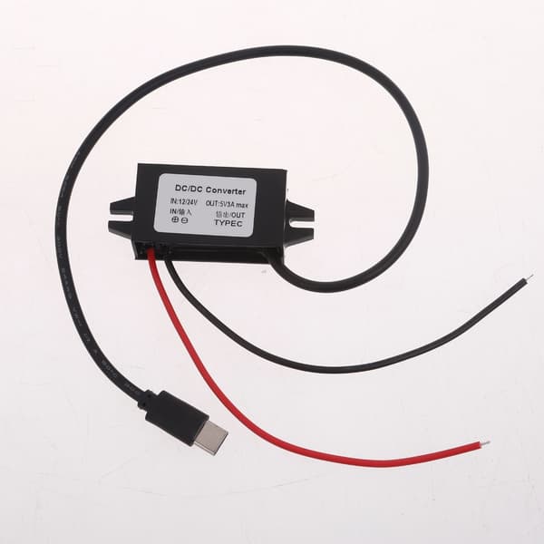 12V - 5V 3A Type C Step-Down jännitteensäädinmoduuli kelloille ja elektroniikalle null - Straight head