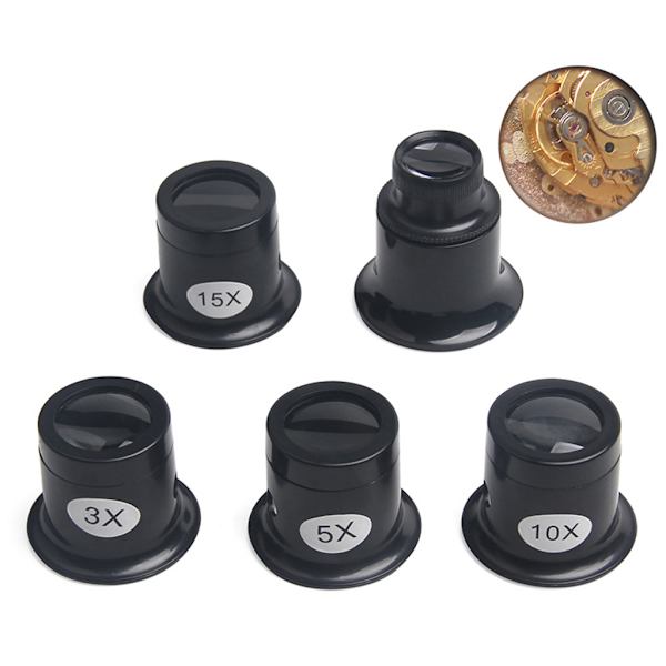 Bärbar Monoculars Förstoringsglas Förstoringsglas Urmakare Lupp Lens Juvelerare 5X