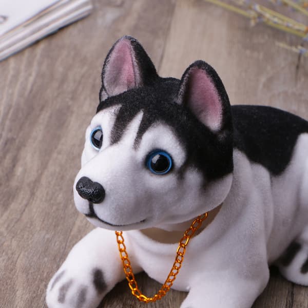 Bilpynt Display Widgets Ristet Hode Hund Interiør Dekor for Hjemmefest Black - 2
