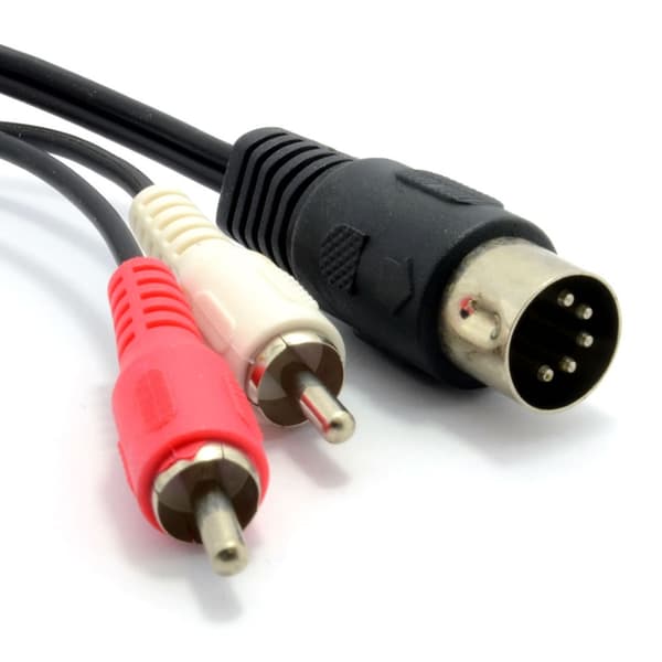 5-bens DIN-stik han til 2RCA han konverterkabeladapter til elektrofonisk Bang 0.5M