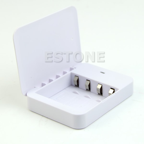 1 st Ny 4X AA Batteri USB Power Bank Nödladdare för Fodral För Mobiltelefon White