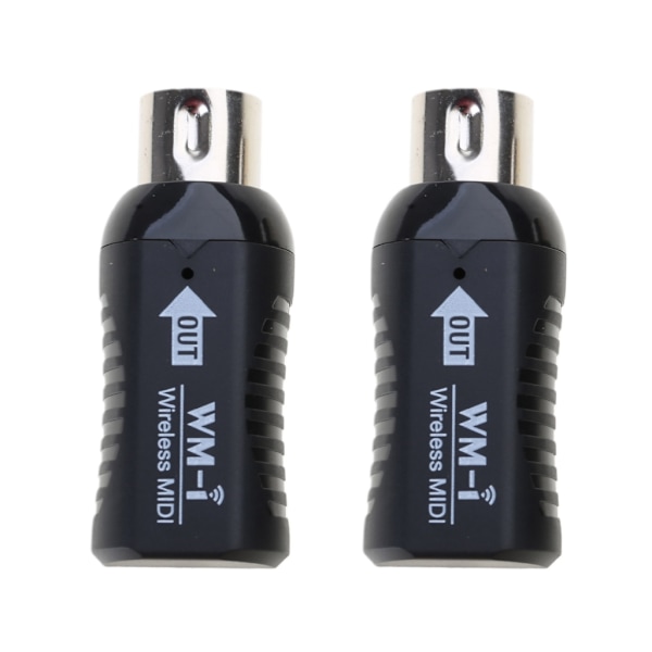 5-PIN Trådlös MIDI-adapter med låg latens MIDI Gitarrsystem Mottagare Sändare Black