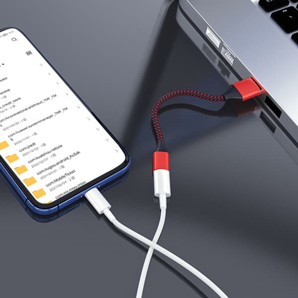 USB C naaras-USB-urossovitin, Type C - USB 2.0 -latauskaapeli tiedonsiirtoon Red
