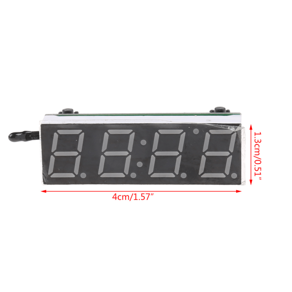 Multifunktionell digital billedd elektronisk klocka för tid Temperaturspänning 3 i 1 meter 12V 5-20V