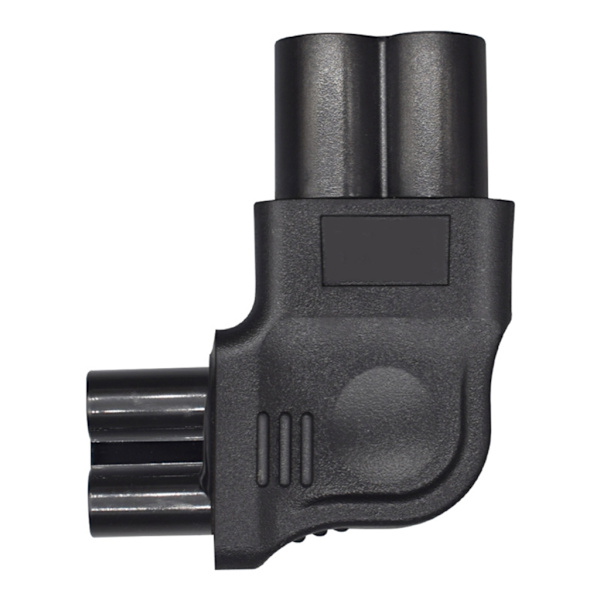 IEC320 C6 till C5 Han- till Honkontakt Vinklad Strömadapter PVC