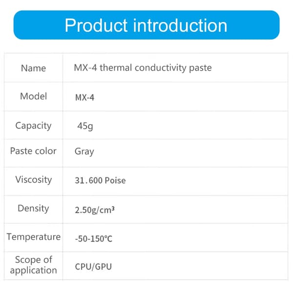 Kølepasta 45g MX4 Kølepasta Processor Til PC CPU GPU Printer Køling MX-
