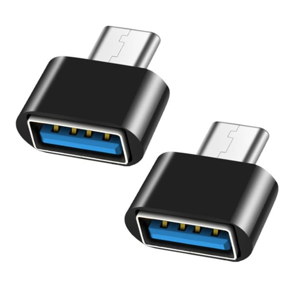 1 par TypeC til USB-adapter Interfacekonvertering Datatransmission Opladningskonvertering til mobiltelefoner og tablets Black