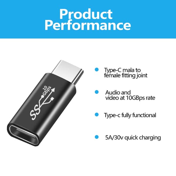 USB C Forlængere Adaptere Super Hurtig Opladning & Op til 10 Gbps Dataoverførsel null - C