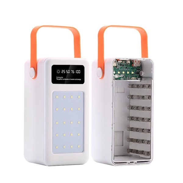 Snabb Laddning 28x18650 Power Bank Fodral Dubbel USB Mobiltelefon Laddning QC 3.0 PD DIY Skal 18650 batterihållare Laddningsbox White - Fast charge