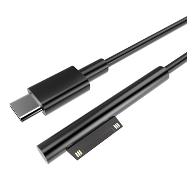 USB-C PD 15V Laddningskabel för Micro soft Surface Pro Serien 7 6 5 Black plastic female