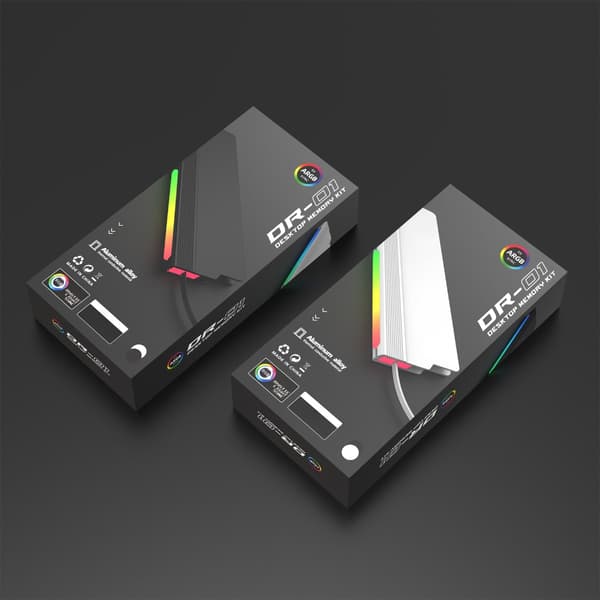 Metalkøleplade til DDR5 RAMs Desktop Hukommelse med ARGB Belysningsfunktion Black