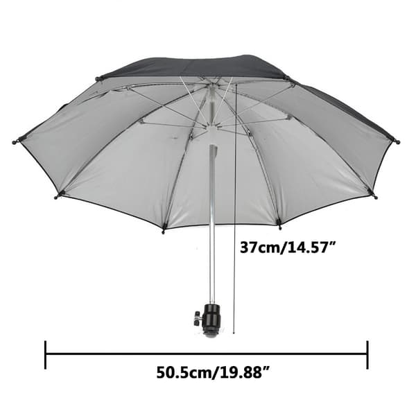 Fotoparaply med justerbart 360 roterende kulehode 50 cm diameter paraply