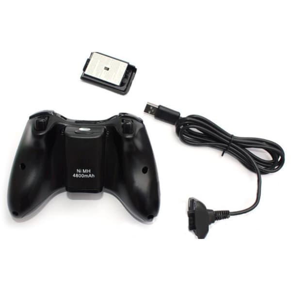 Genopladelig Controller Batteripakke, 4800mAh Kapacitet, Gamepad Opladningssæt til Controller til med USB Oplader C Black