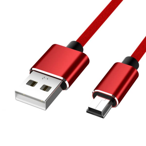 Mini USB-kabel Mini USB til USB Hurtig dataopladerkabel til MP3 MP4-afspiller Bil DVR GPS Digitalkamera 1M Mini USB Red