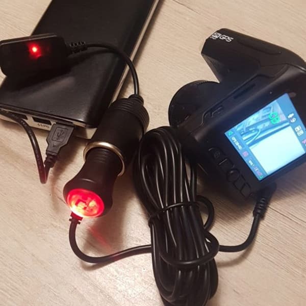 0,36 m USB til 12V DC-adapter USB A han til bilens cigarettænderstik hun