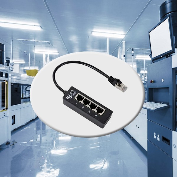 RJ45 Nätverksdelare Extender Adapter 1 till 4 Port Ethernet Kabelkontakt
