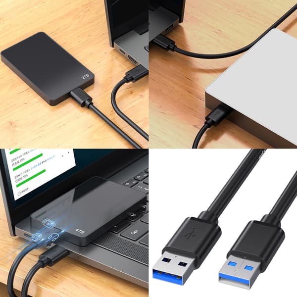 USB3.0 Hann til Hann Kabel USB3.0 Høyhastighets Datakabel for Harddisk Kamera 0.5m