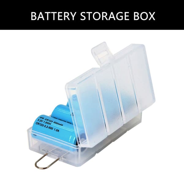 Batterioppbevaringsboks Sikker oppbevaring for 2 stk/4 stk 16340 Batterier Oppbevaringsetui null - 4 sections