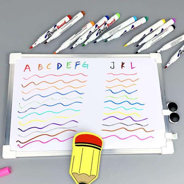 12 färger Whiteboard Marker Pennor Raderbara Whiteboard-pennor för skolkontoret