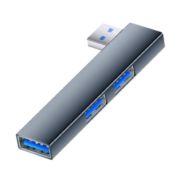 Plassbesparende USB C-hubber Multienhetslader for kontorreiser 5 Gbps dataoverføring Silver USB A
