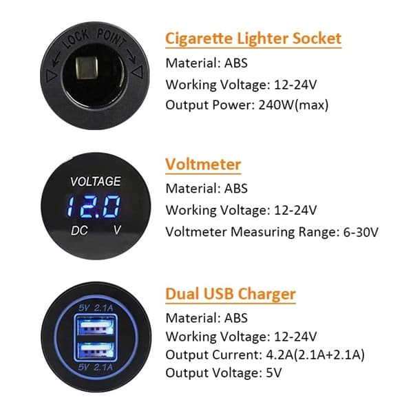 Dobbelt USB Hurtigoplader Lighterstik Oplader Hurtig Mobil Strøm Dobbelt USB Bil Red