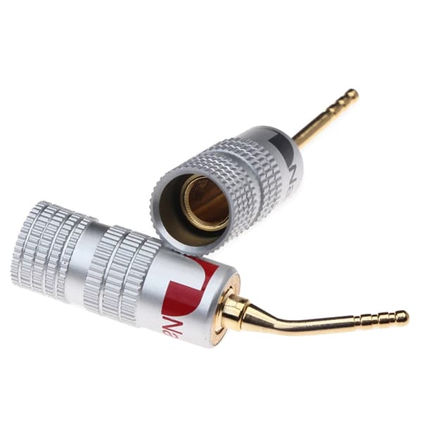 4 stk/sett lydjackplugg 2 mm gullbelagte bananplugger videohøyttalerpluggadapter
