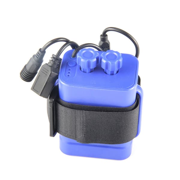DC 8.4V USB 5V 6x 18650 Batteriopbevaring til etui Boks til cykel LED-lys celle Blue