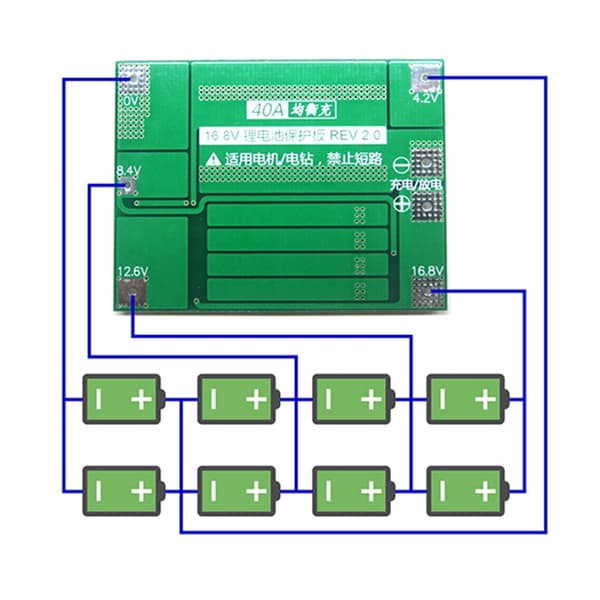 Litiumbatteri 18650 Lader PCB 4S 40A For Drillmotor 16.8V Balansemodul null - Enhancement Board