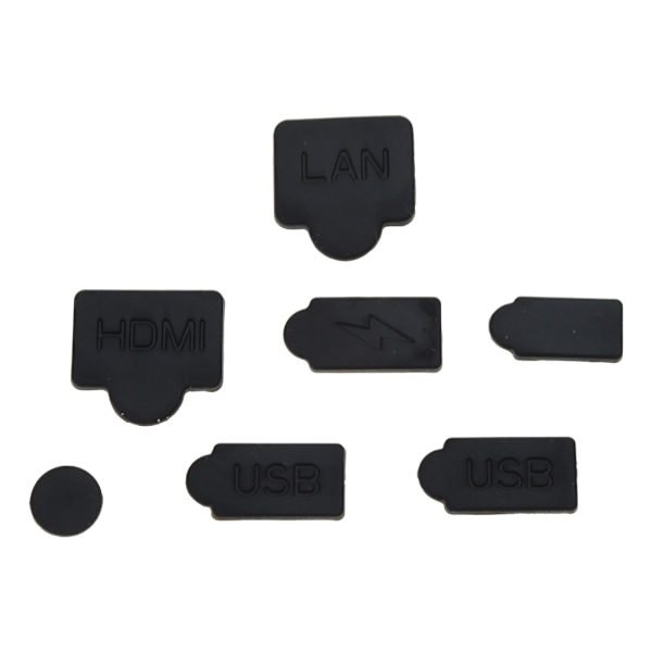 7-pack Silikon Dammskydd Set USB HDMI-kompatibel Gränssnitt Dammskydd Dammskydd för Spelkonsol
