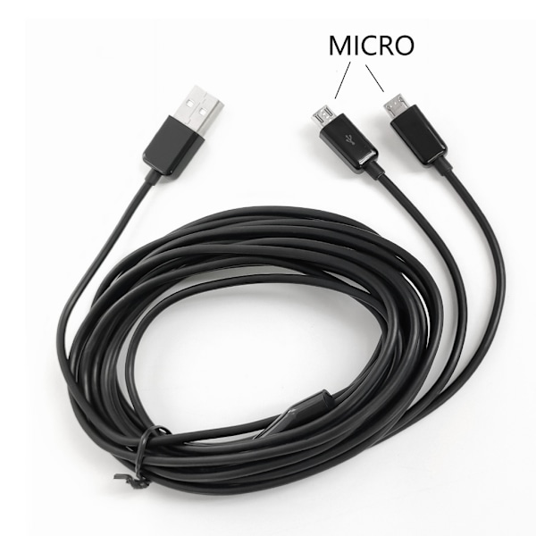 Bärbar USB till Micro USB Laddningskabel Datakabel 2-i-1 Design för Bekväm Laddning Black