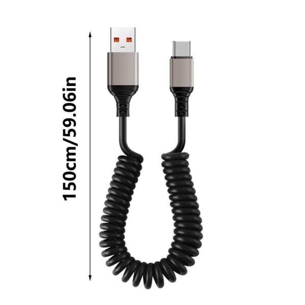Skalerbart USB C til USB C-kabel Hurtigopladningsledning Han til Han-stik Ledning til tablets Telefoner Sort