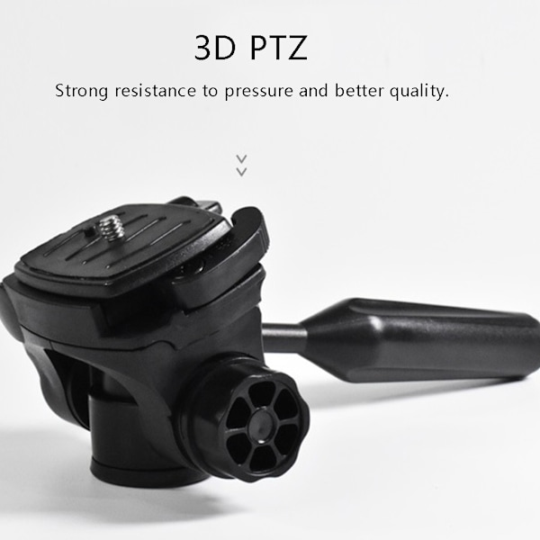 Tripodpanna för Huvud, 360° Rotation 90° Lutning 3-dimensionell Tripod för Huvudmontering med 3/8\" Gänga 1/4\" Skruv för Tripod M