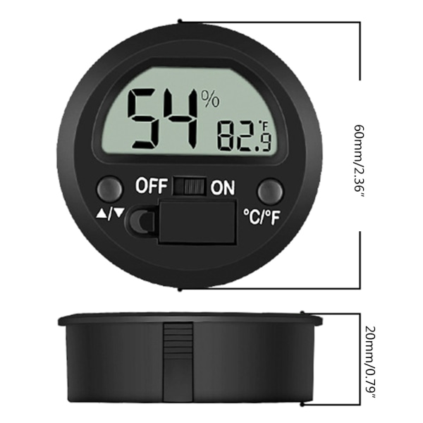 Mini Digital LCD Inbyggd Temperatur Fuktighet Inomhus Rum Termometer Hygrometer Sensor för Husdjur Reptil Box