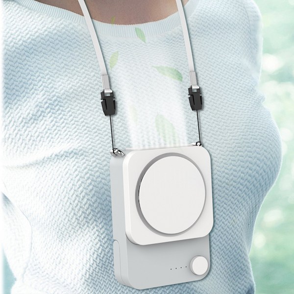 Portabel Halsfläkt Mini USB-laddning Luftkylare Batteridriven Med Snodd