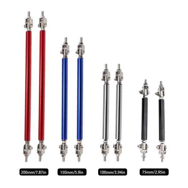 Justerbara Splitter Struts Rods för säker läppsplitter och diffusormontering Red 200mm