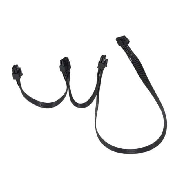 Høystrøms 12VHPWR til tre 8-pinners adapterkabel for stabil GPU-strømforsyning i gaming-PC Black