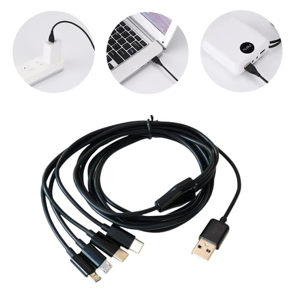 MultiDevice USB-opladerkabel 4-i-1-design understøtter Type C- og Micro USB-stik til alsidige opladningsbehov White