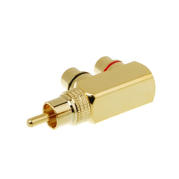 Kobber o Splitter Stik RCA 1 Han til 2 Hun AV Socket Connector Adapter