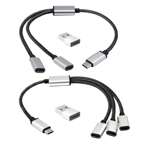 Udskiftnings USB C Han til 3 USB C Hun Splitter Forlænger Adapter 30 cm null - One for three