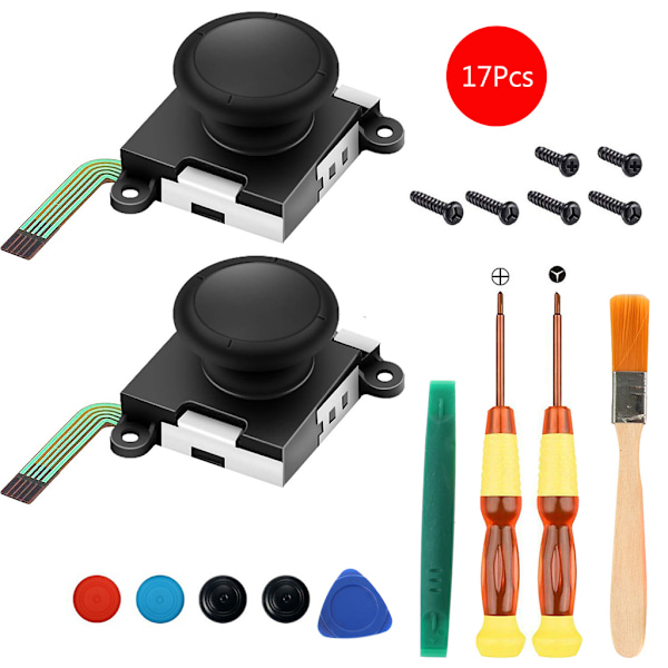 Konsolmejsel Reparationsverktygssats 3D Analog Joystick Tummepinne för Triangelpaddlar Ersättningar för Switch-kontroll