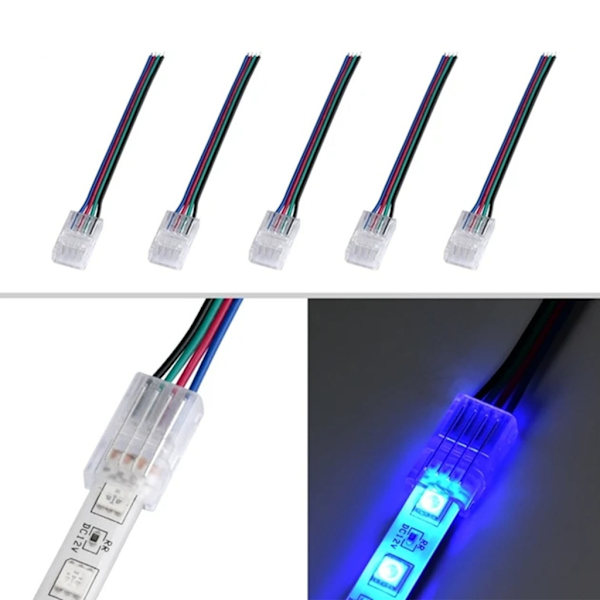 4Pin LED-lysstik til farvelys, loddefri hurtigforbindelse, 10 cm lang