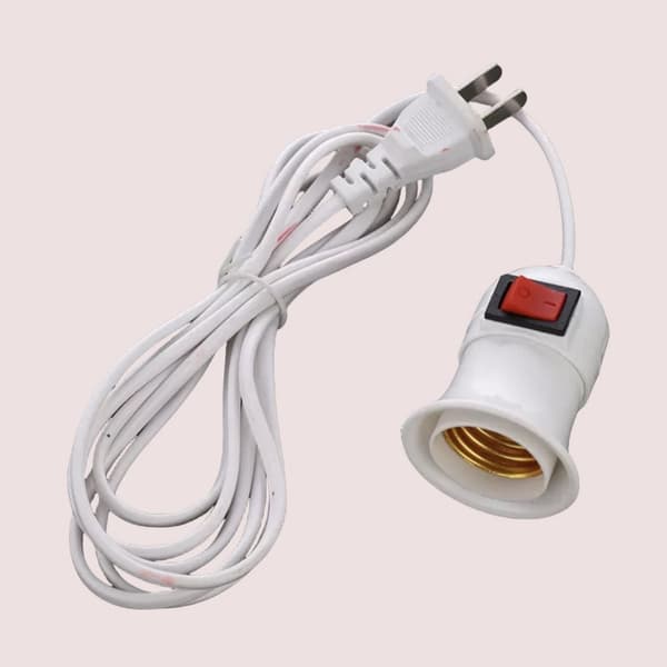 E27 Lampfot med strömkabel, oberoende tryckknappsbrytare för LED-pendel EU Plug