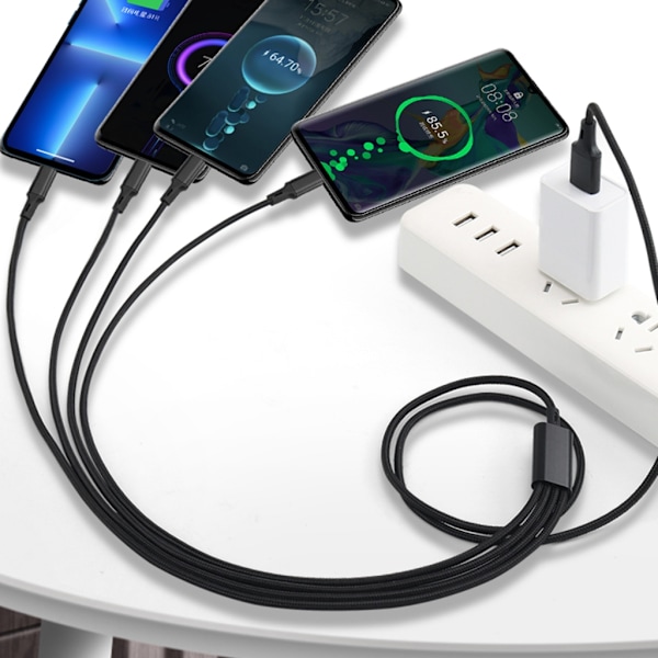 4-Portars Laptops Surfplattor 4 i 1 Typ C Laddningssladd Adaptrar USB till USB C Splitter